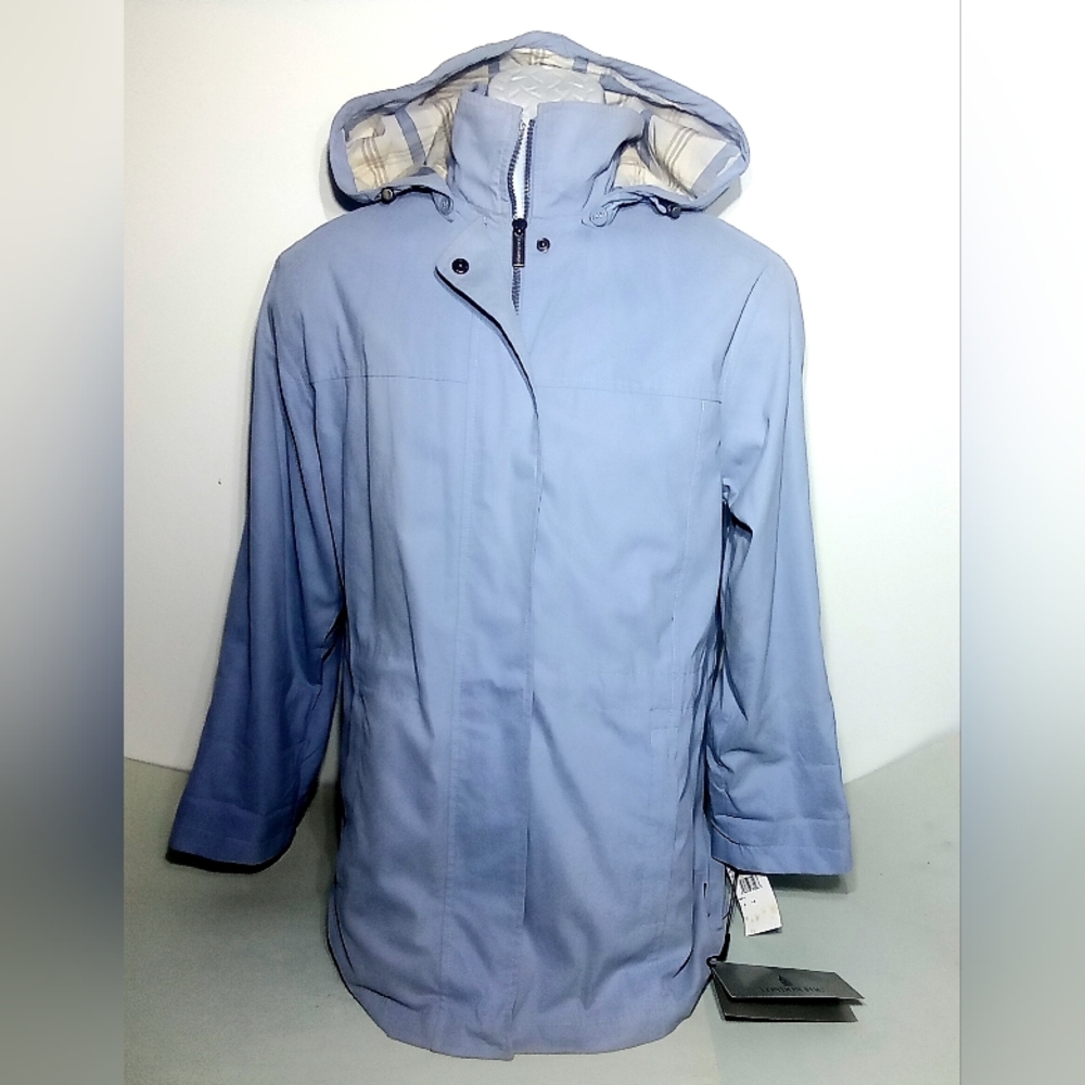NWT London Fog Size Medium Light Blue Hooded Jacket